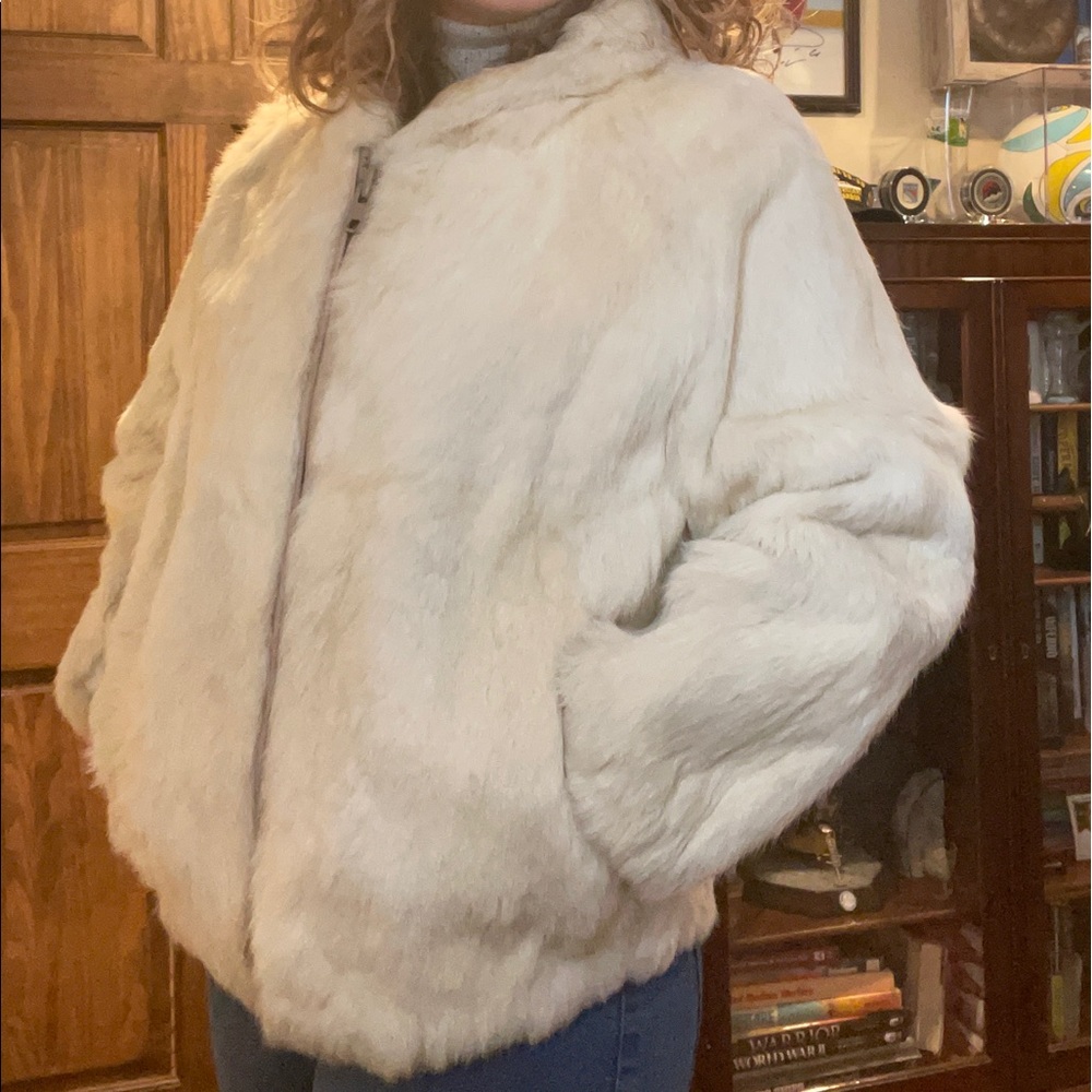 Vintage Fur Jacques Saint Laurent Real Rabbit Fur Jacket